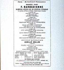 1886 Catalog of the French Bronze Foundry of F. Barbedienne of Paris